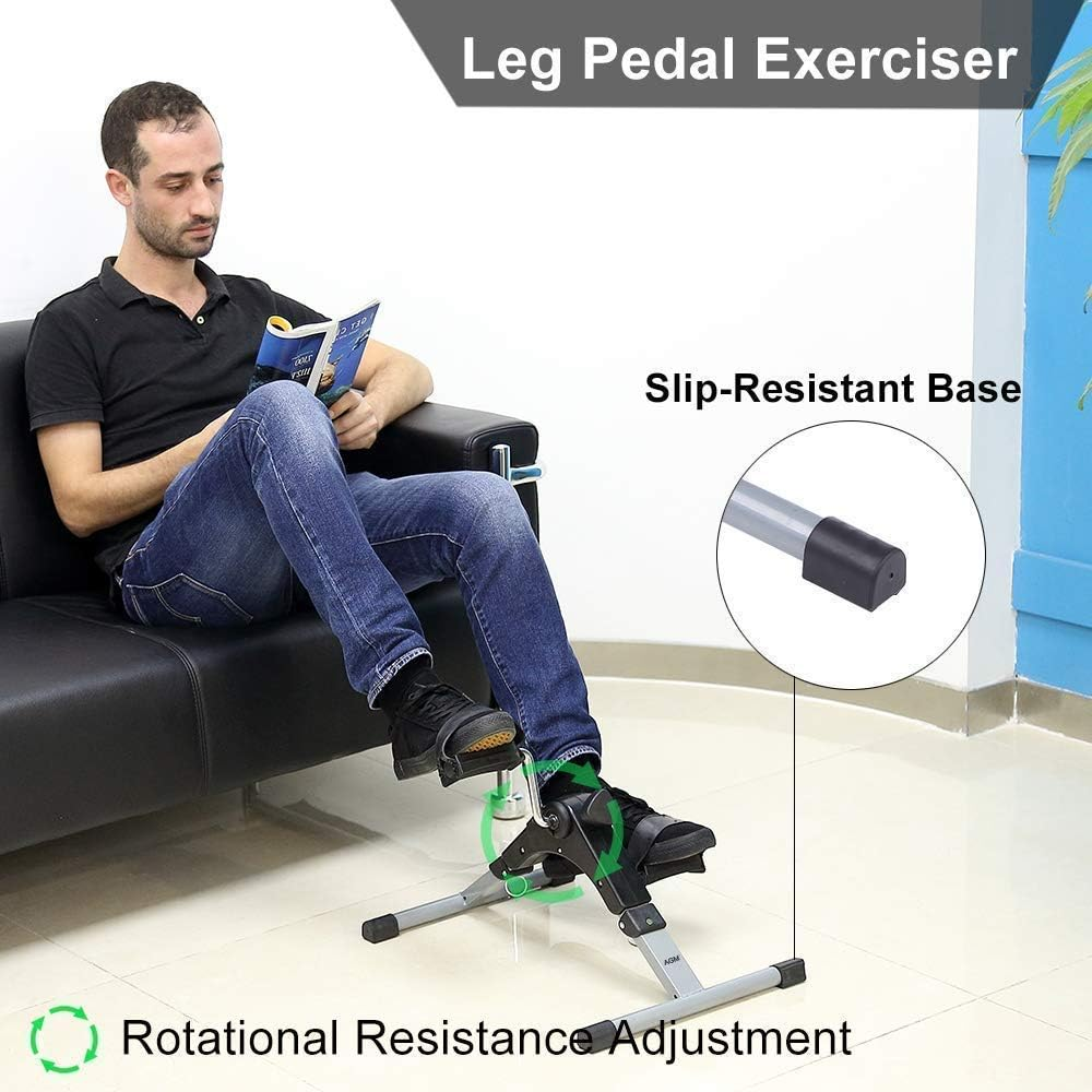 Vélo d'exercice pliable sous le bureau, appareil d'exercice portable pour les bras et les jambes thumbnail 7