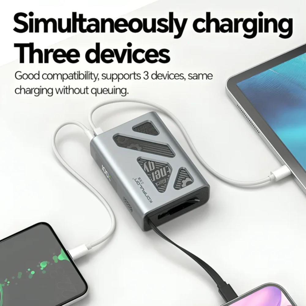 Power Bank A58Q 10000 mAh 30W Super Fast Charge, Double Cable Integre thumbnail 5