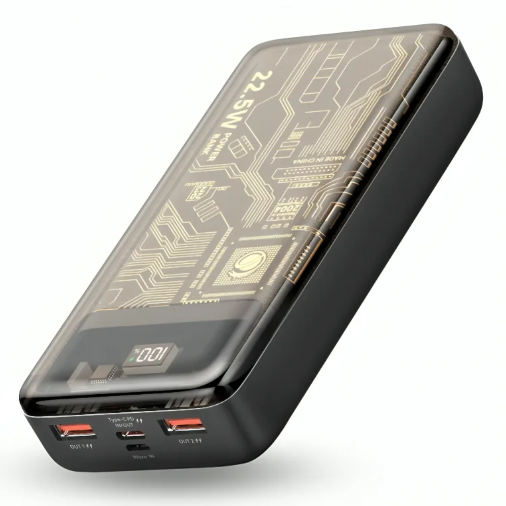 Batterie Externe A34Q – 20000mAh, 22.5W + PD20W, Design Transparent thumbnail 1