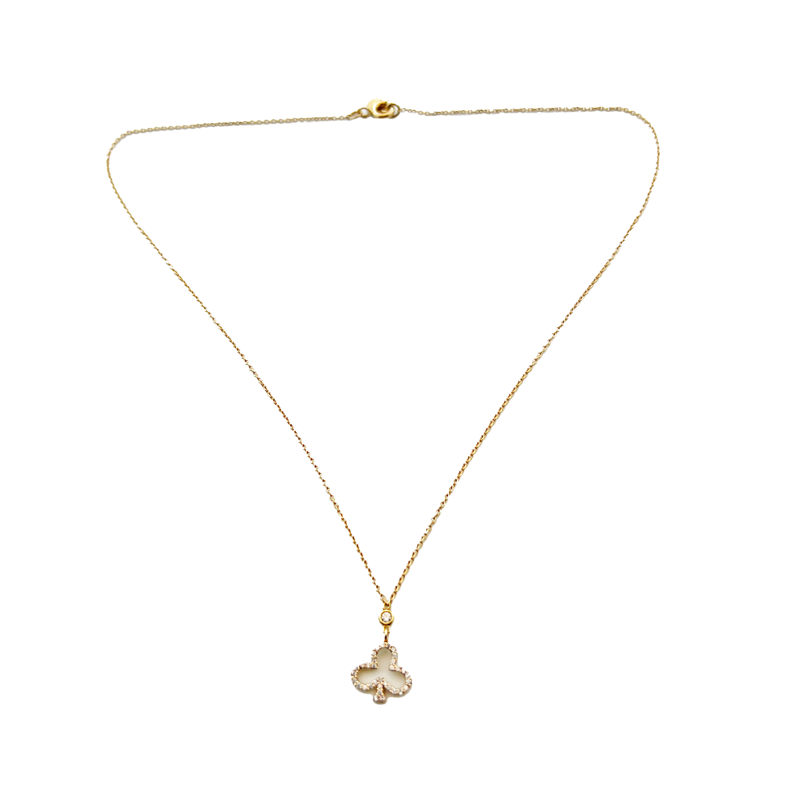 Chaîne Femme Or Rose 18K & Pendentif Trèfle – Porte-bonheur Scintillant, Chic & Délicat. thumbnail 1