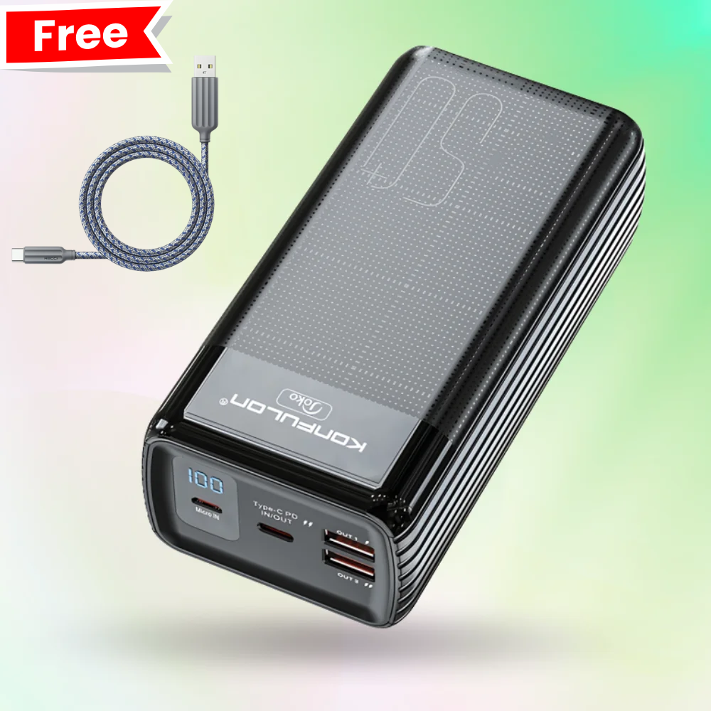 Pack A24Q Power Bank 50000 mAh + Cable Recci RTC-N22C USB vers USB-C