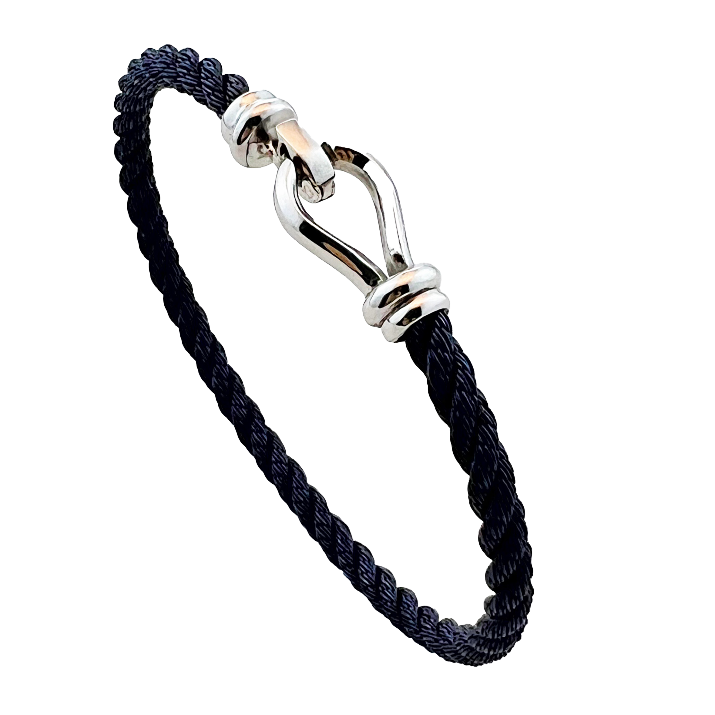 Bracelet Homme Or blanc 18K & Maille Bicolore – Fermoir Manille, Élégance Contrastée.