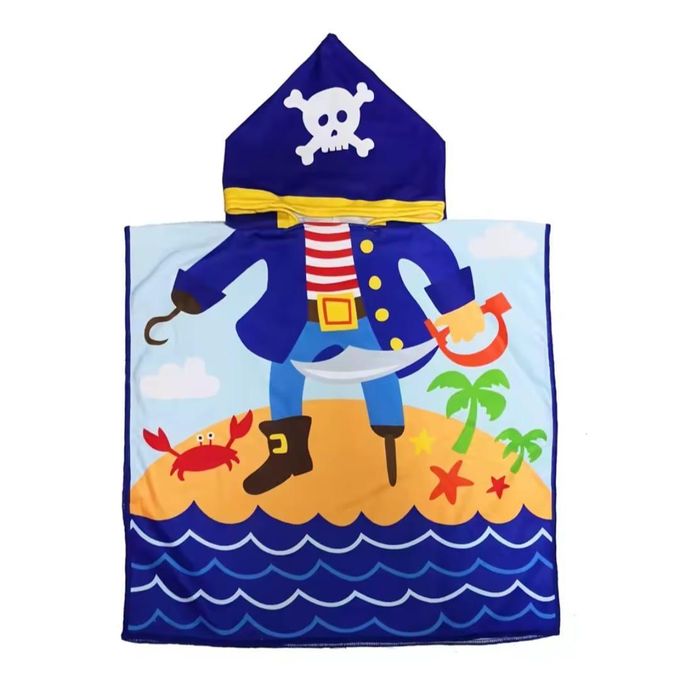 Serviette à Capuche Enfant Pirate – Douce, Absorbante, Idéale Plage & Bain (3-10 Ans) thumbnail 3