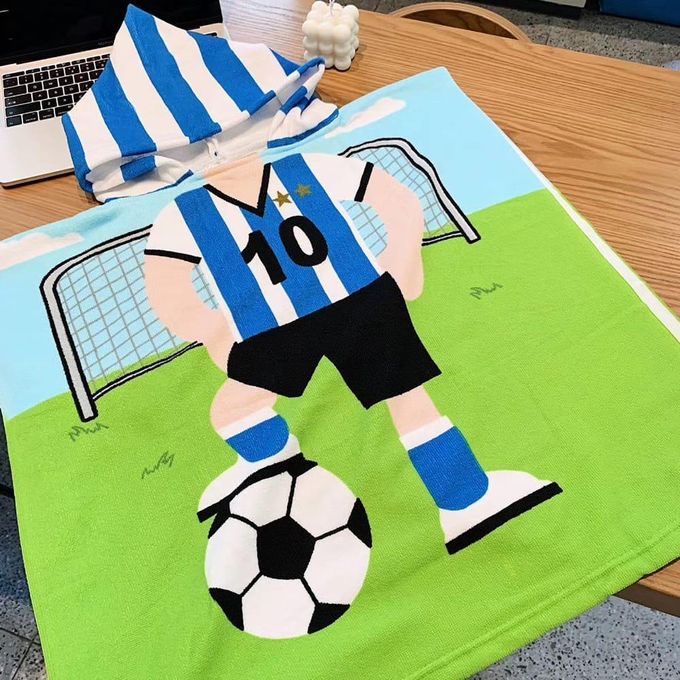 Serviette à Capuche Enfant Messi – Douce & Absorbante – Fan de Foot 3 à 10 Ans thumbnail 3