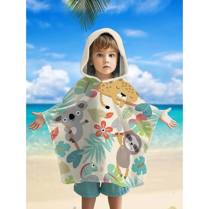 Serviette à Capuche Enfant – Animaux de la Forêt – Ultra Douce & Légère – 3 à 10 Ans thumbnail 3