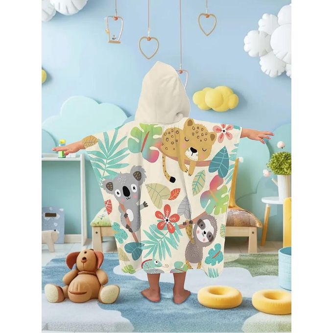 Serviette à Capuche Enfant – Animaux de la Forêt – Ultra Douce & Légère – 3 à 10 Ans thumbnail 4
