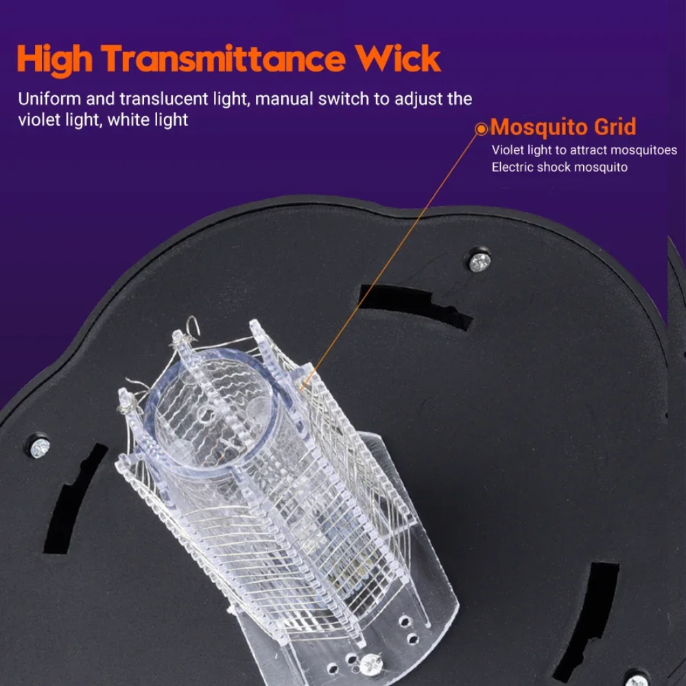 YW-08092 lumiere solaire a gradation automatique controle des insectes UV conception ABS etanche 1200mAh