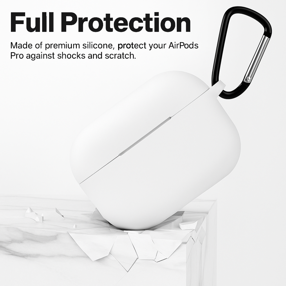 Coque Silicone blanc Compatible avec AirPods Pro 2ème Génération thumbnail 4