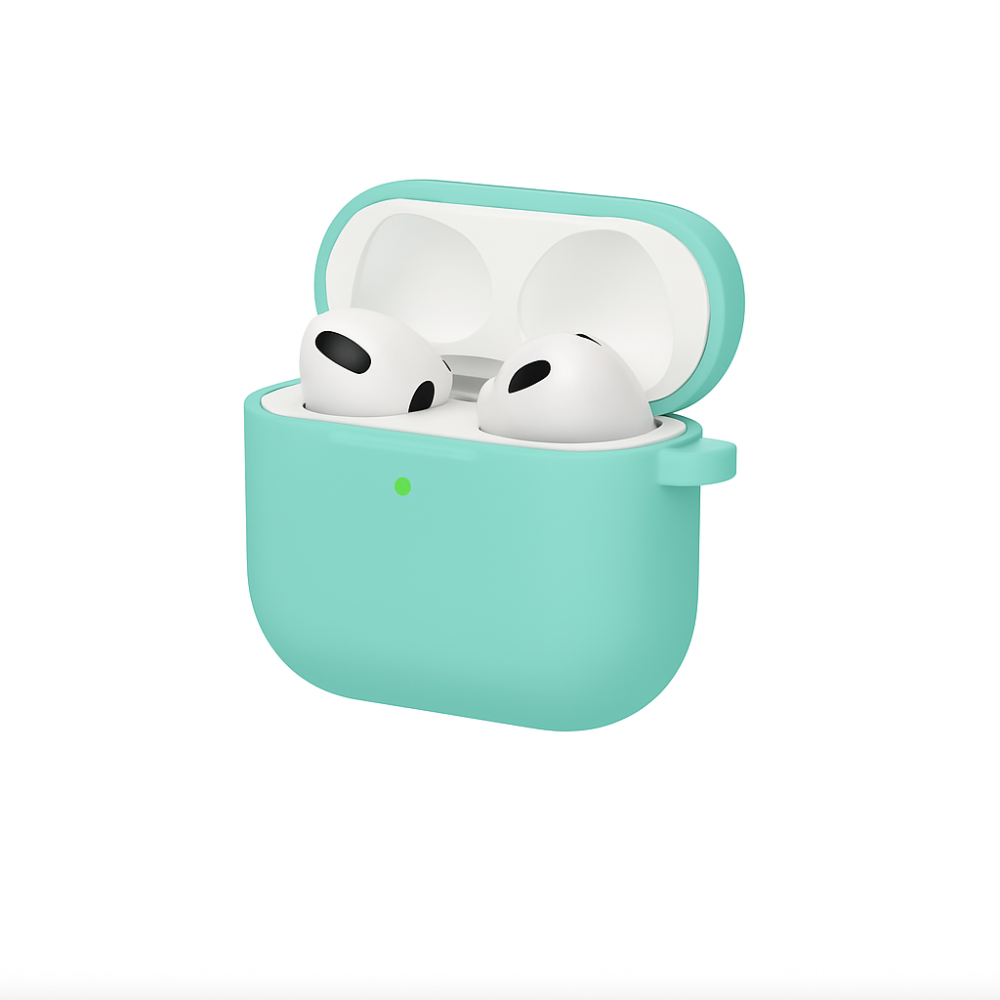 Coque en Silicone pour AirPods 4 bleu sarcelle– Protection Élégante et Fiable thumbnail 2