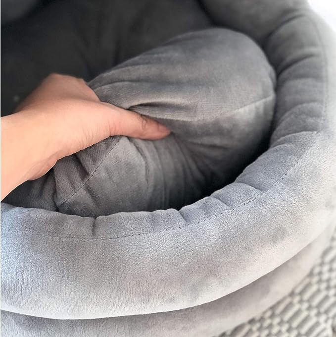 Lit pour chat et petit chien – Grotte avec oreiller et jouet (S/M/L) thumbnail 3