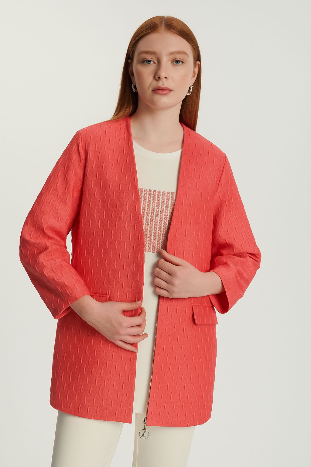 Ensemble haut intérieur jacquard et veste thumbnail 3