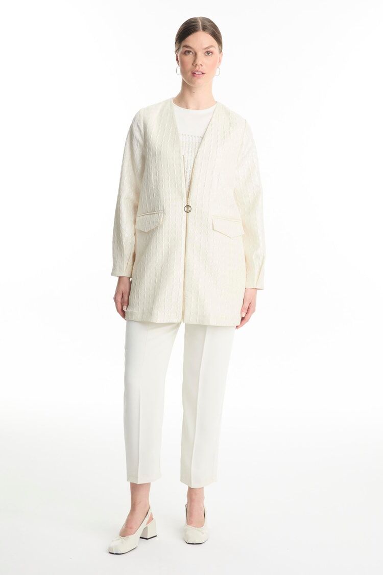 Ensemble haut intérieur jacquard et veste thumbnail 4