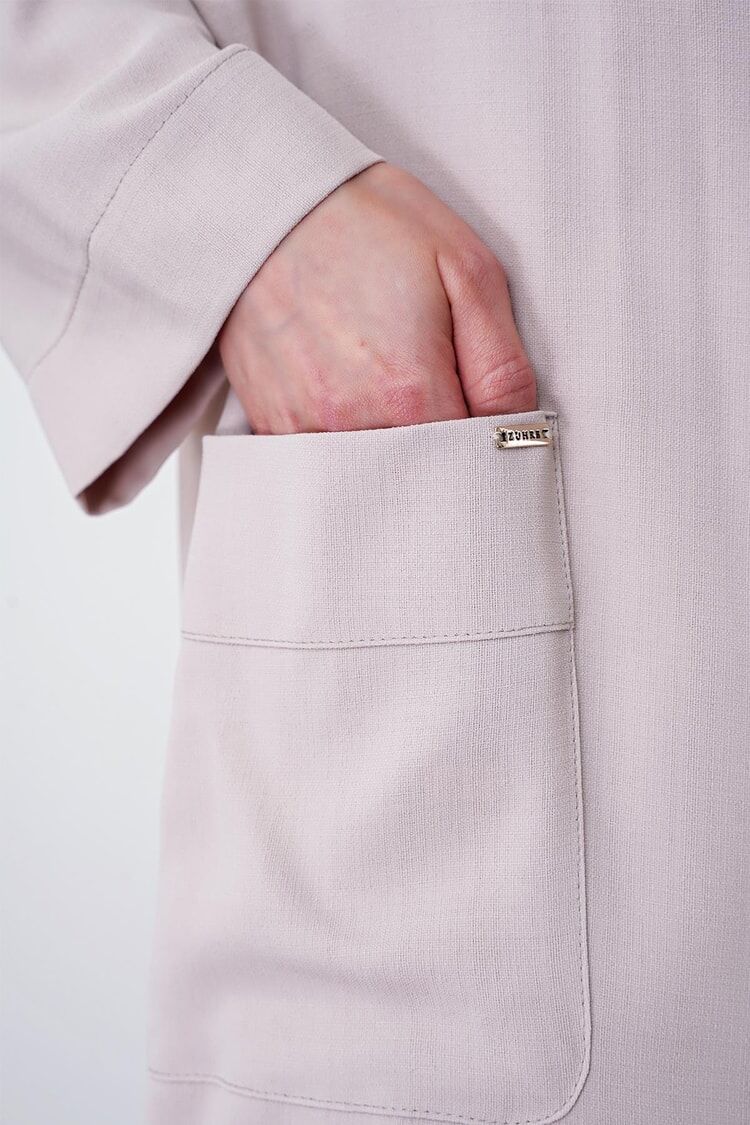 Robe Décontractée Beige avec Poches thumbnail 3