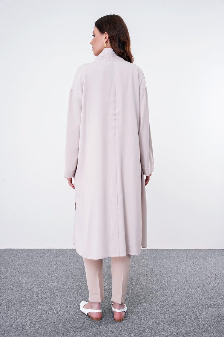 Robe Décontractée Beige avec Poches thumbnail 4
