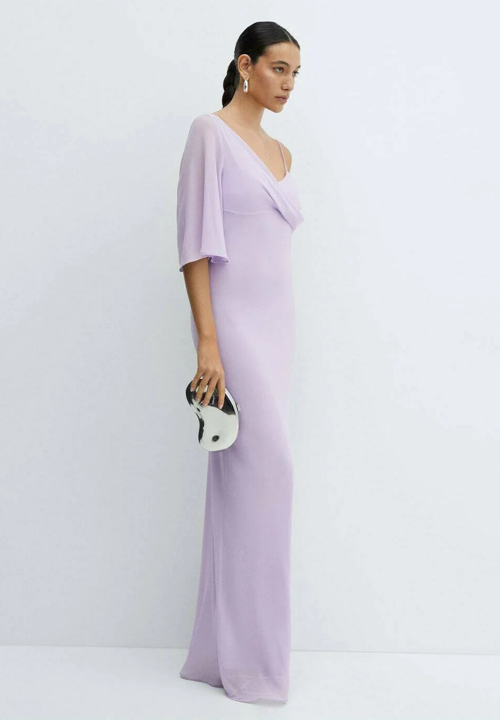 Robe Asymétrique à Manches Évasées