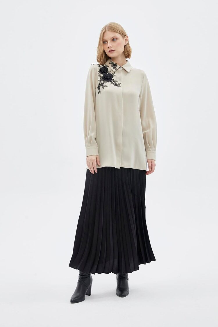 Chemise à Manches Longues à Motifs Floraux