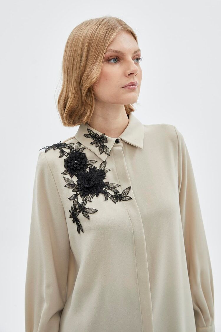 Chemise à Manches Longues à Motifs Floraux