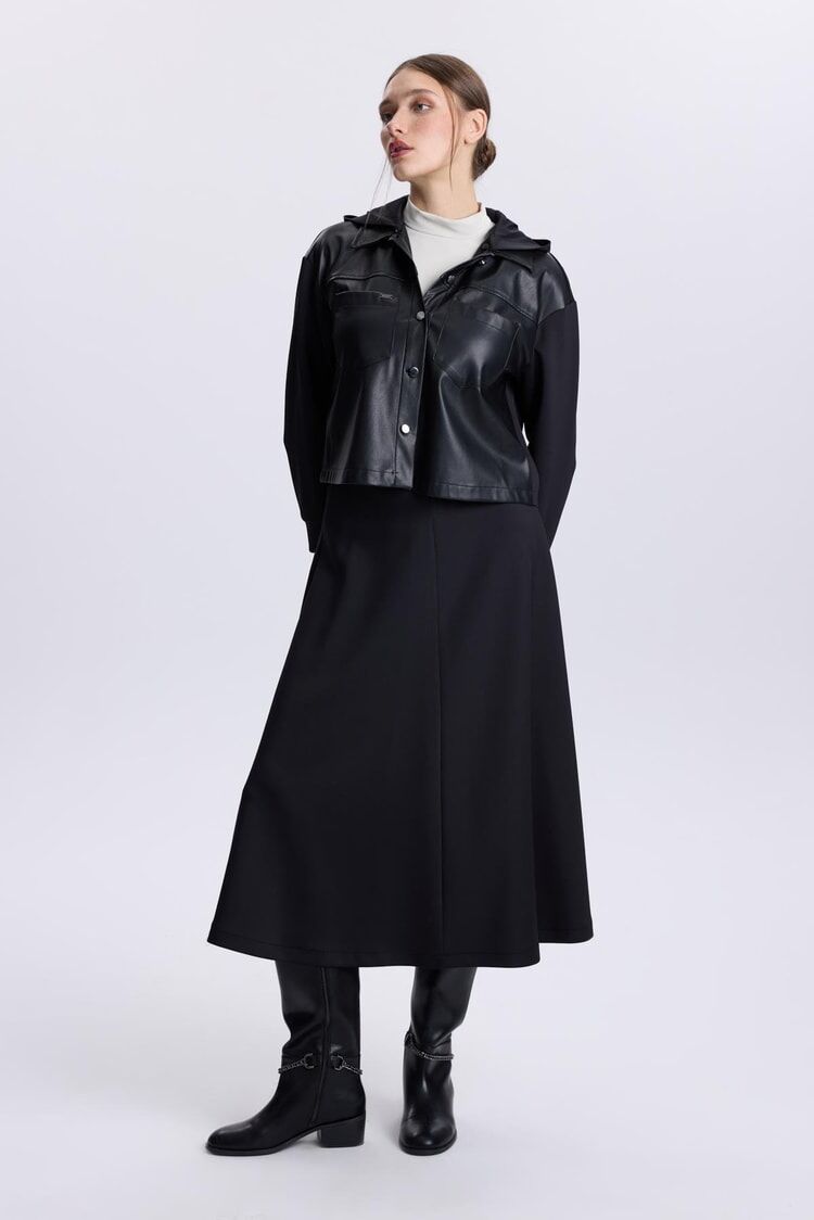 Ensemble Double En Cuir À Capuche