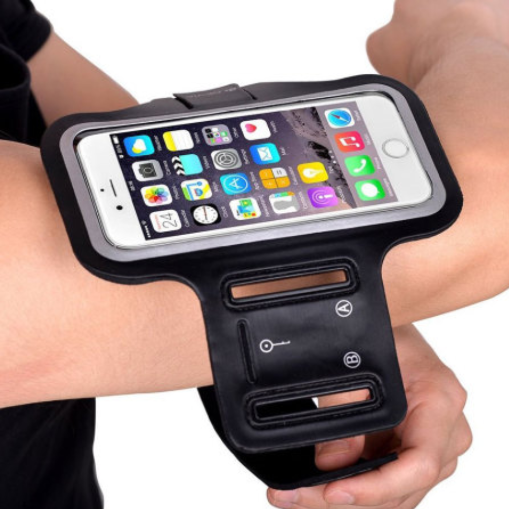 Brassard sport universel pour smartphones de taille moyenne - Noir thumbnail 4