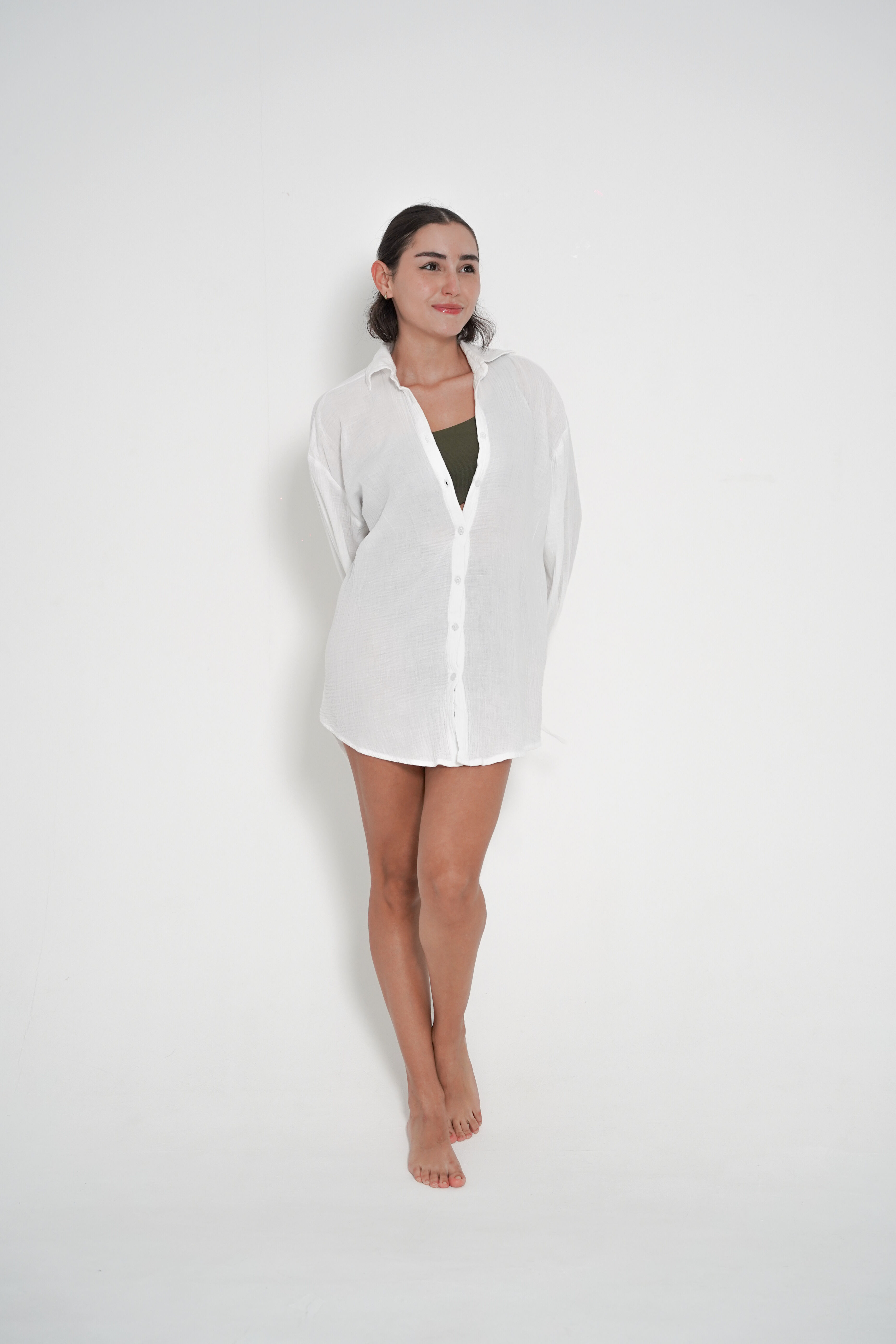 Oversized Twist Shirt - White