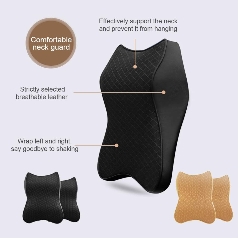 Coussin Repose-Nuque pour Siège de Voiture Noir thumbnail 3