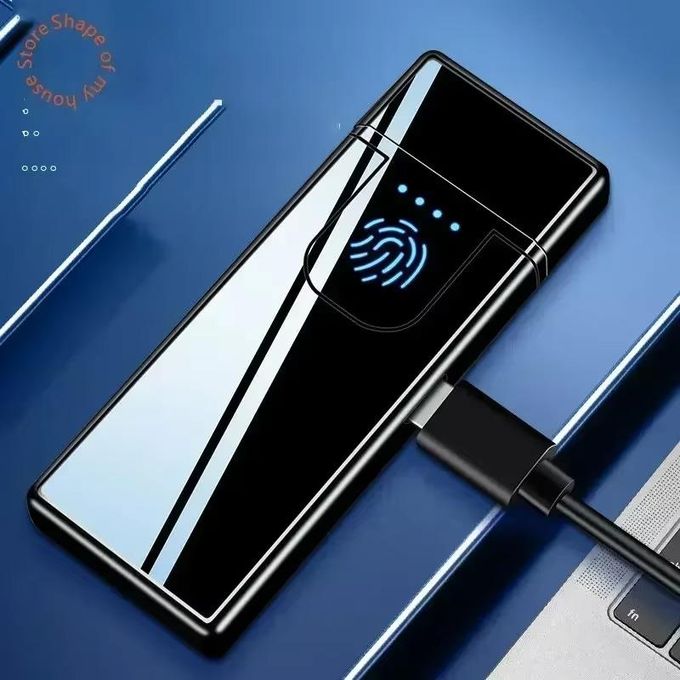 Briquet électrique tactile,Rechargeable par Usb,allumage Double face,coupe-vent,Ultra-fin,outil pour fumer