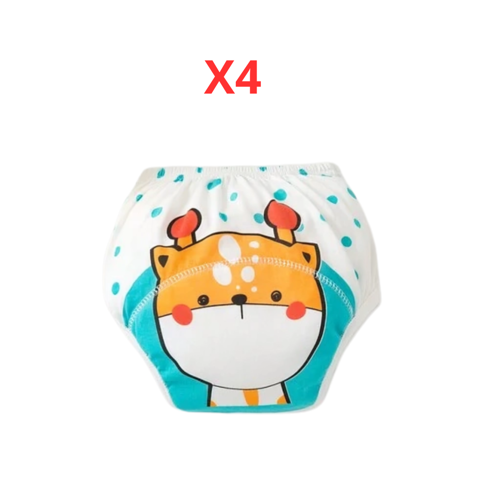 Pack de 4 culottes d’apprentissage lavables – Motifs animaux – Enfant 5 ans (100  cm)