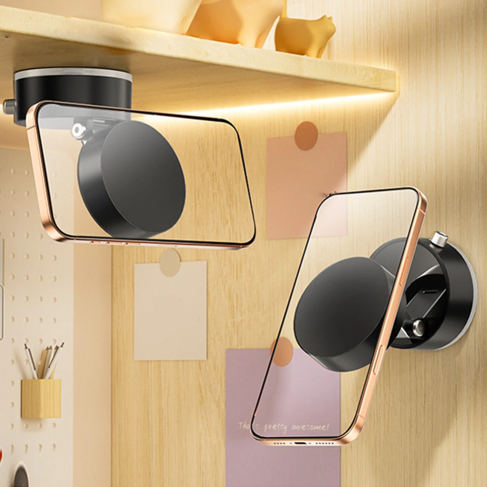 Mini support de telephone magnetique a ventouse double face – Couleur aléatoire thumbnail 3