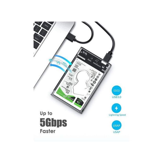 Boîtier de Disque Dur Externe, USB 3.0 Vers SATA III, Coque SSD HDD, 2.5 Pouces