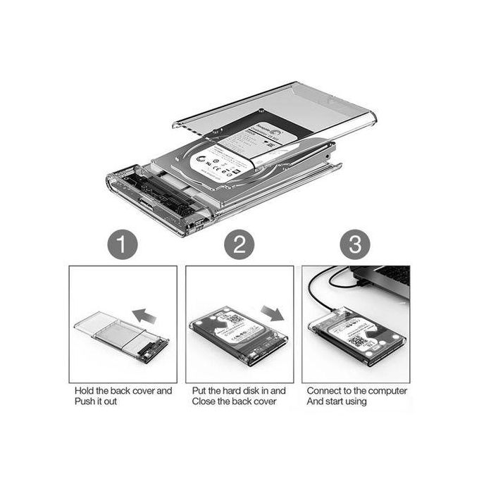 Boîtier de Disque Dur Externe, USB 3.0 Vers SATA III, Coque SSD HDD, 2.5 Pouces thumbnail 7