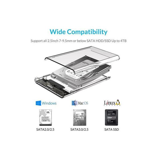 Boîtier de Disque Dur Externe, USB 3.0 Vers SATA III, Coque SSD HDD, 2.5 Pouces thumbnail 8