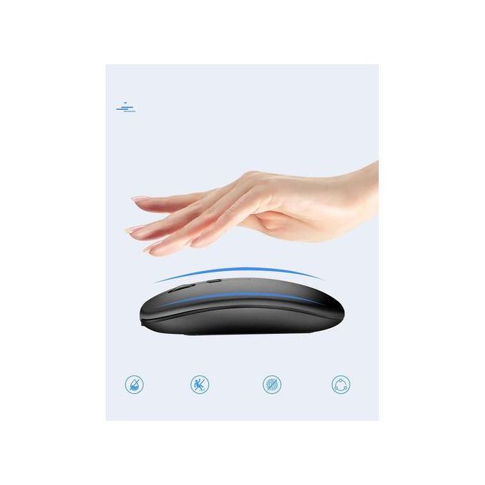Souris Bluetooth sans Fil Rechargeable 2.4G USB Souris pour Windows Tablette Ordinateur Portable PC thumbnail 3