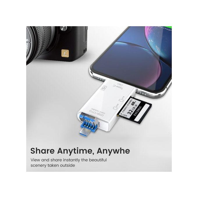 Lecteur de Carte USB 3.0 Multifonction 6 en 1,Disque U, Type C, Micro USB, clé USB TF, Clé USB SD, Adaptateur thumbnail 7