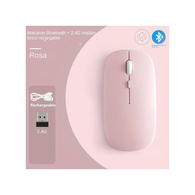 Souris Bluetooth sans Fil Rechargeable 2.4G USB Souris pour Windows Tablette Ordinateur Portable PC