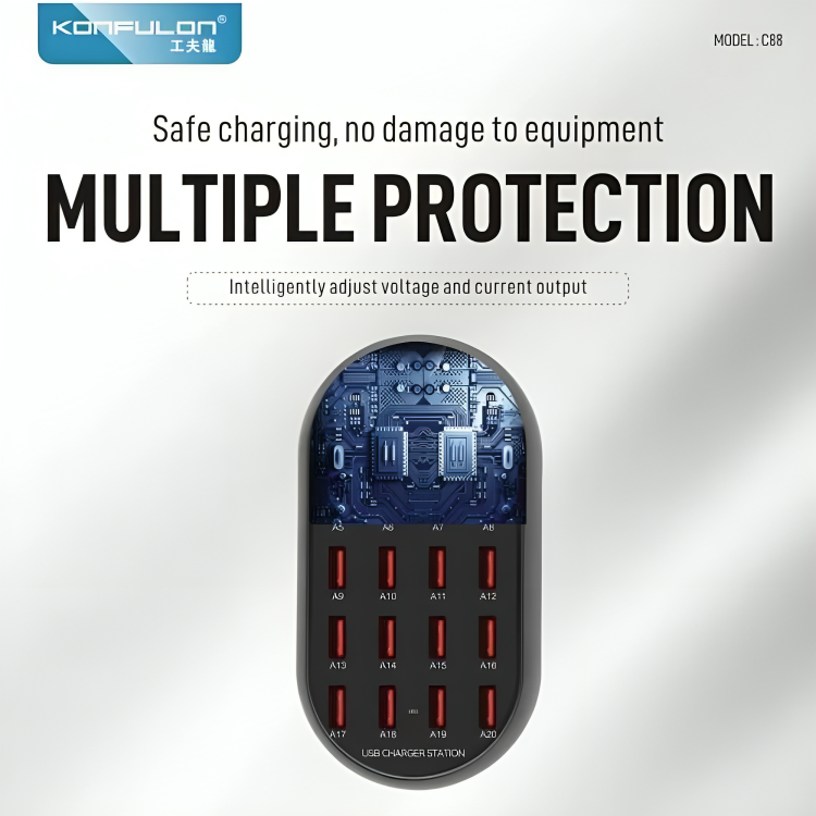 KONFULON C88 – Chargeur Intelligent 20 Ports USB thumbnail 3