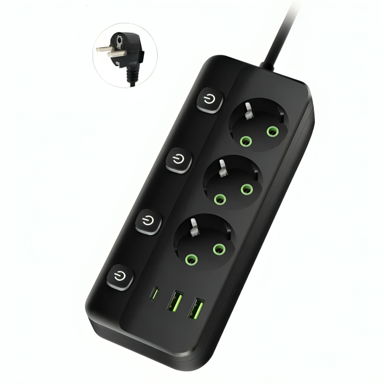 Multiprise QL-1096U 2500W – Câble 3m + USB  Type-C