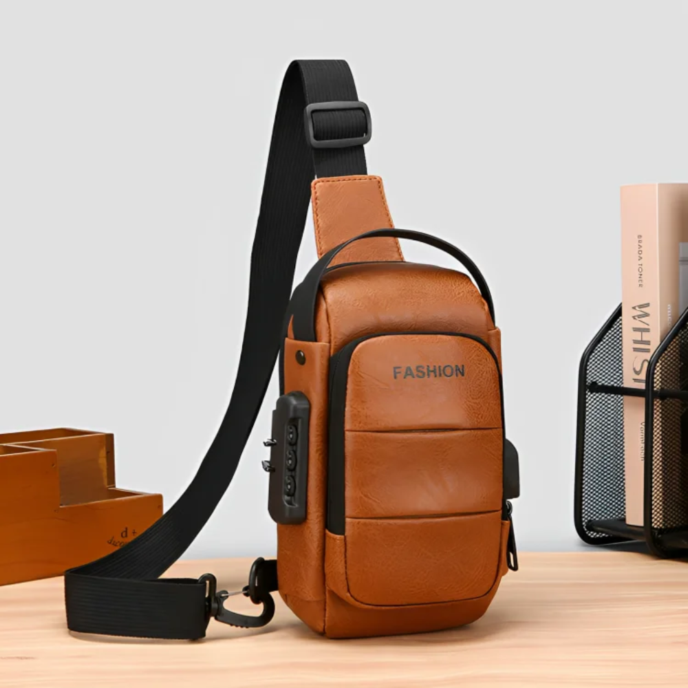 Sac Bandoulière Antivol en Cuir – USB Charge & Sécurité