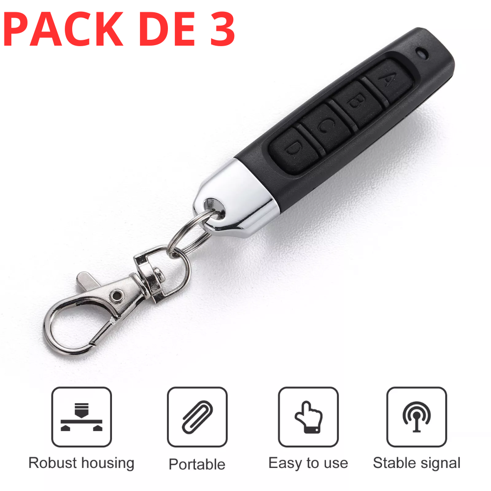 PACK x3 Porte de Garage porte électrique Clonage & Programmation Facile 433 MHz