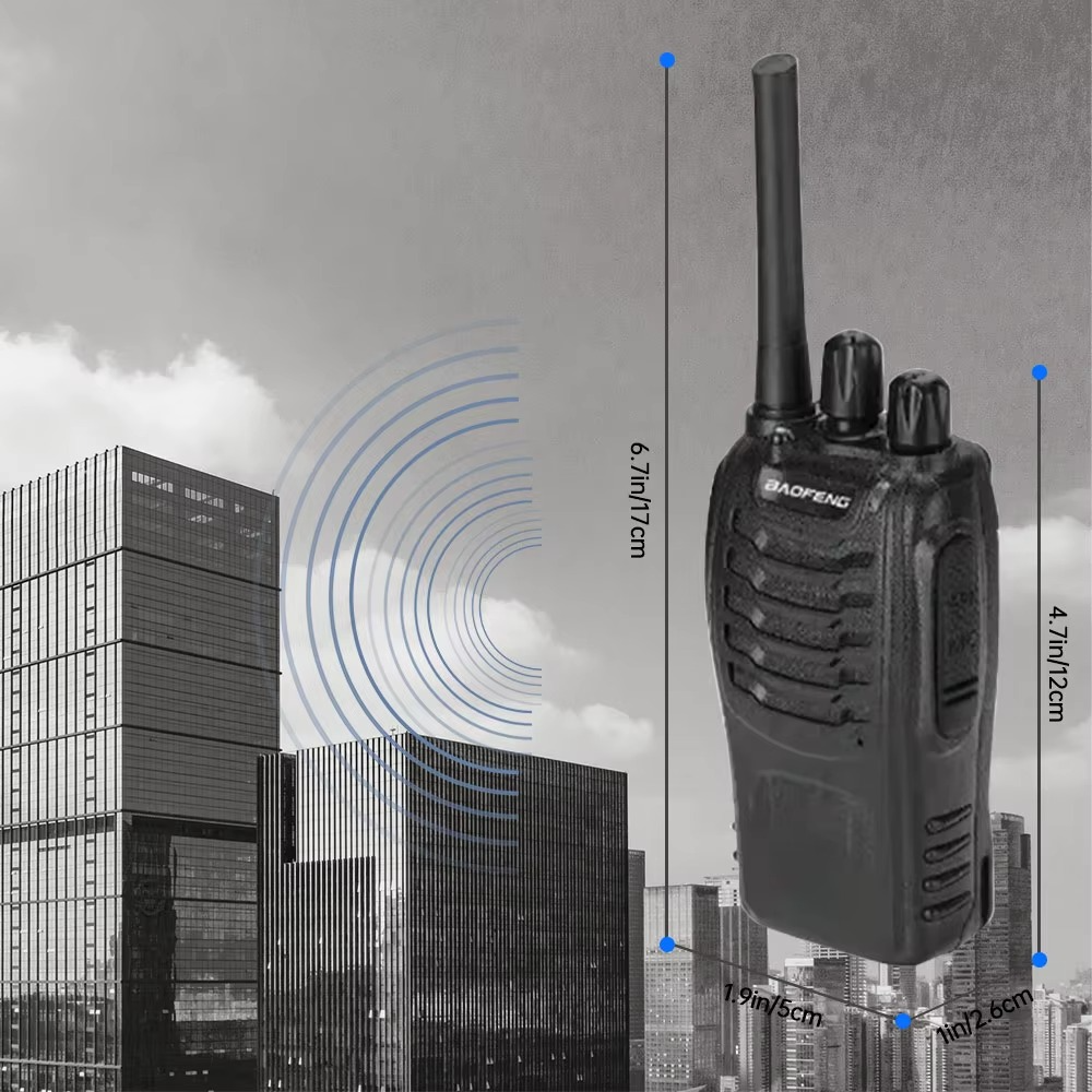 Talkie-walkie Portable BF-888S Radio Bidirectionnelle UHF 888s,émetteur-récepteur Portable 16 canaux 400-470MHz avec oreillette,2 pièces thumbnail 5