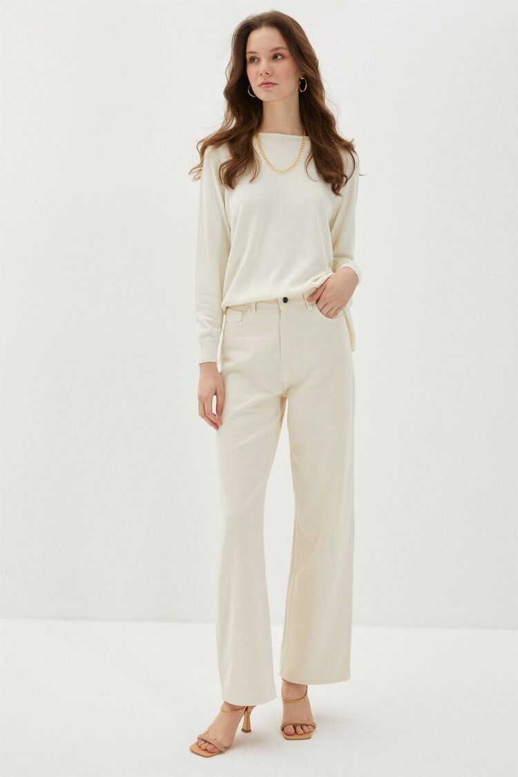  Pantalon taille haute taille large