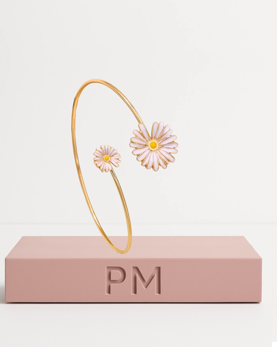 Brassard ouvert classique en forme de marguerite pour femmes