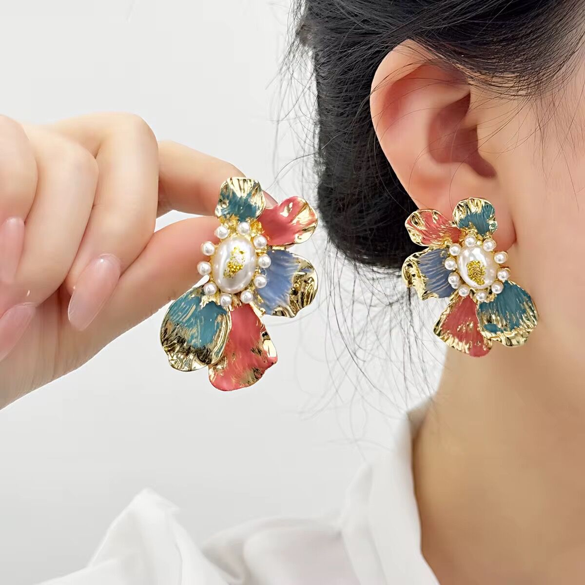 Boucles D'Oreilles Boucles D'Oreilles Perles Florales