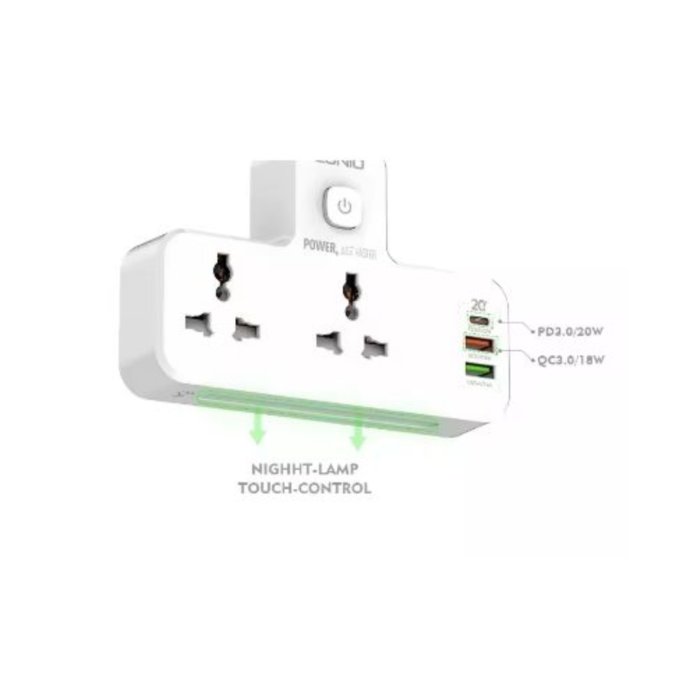 Rallonge d'alimentation Ldnio SC2311 avec 2 prises de courant / 2 ports USB-A / 1 port PD 20 W Type C