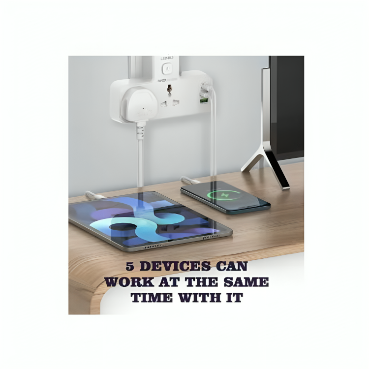 Rallonge d'alimentation Ldnio SC2311 avec 2 prises de courant / 2 ports USB-A / 1 port PD 20 W Type C thumbnail 4