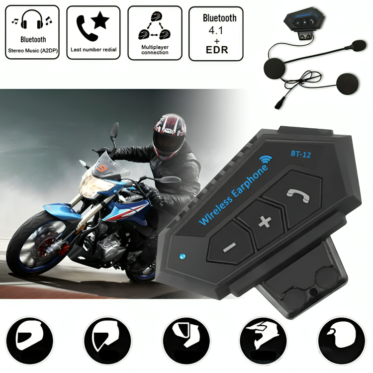 Kit Bluetooth pour Casque Moto – Appels Mains Libres & Musique Sans Fil thumbnail 5