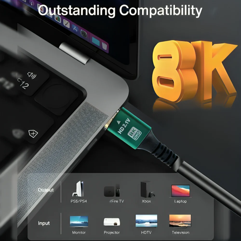 Câble HDMI 8K 5M – Ultra Haute Vitesse 48 Gbps thumbnail 3