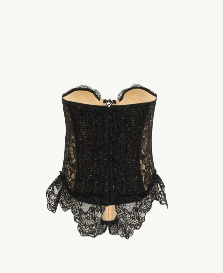 BUSTIER EN DENTELLE DÉCORÉE