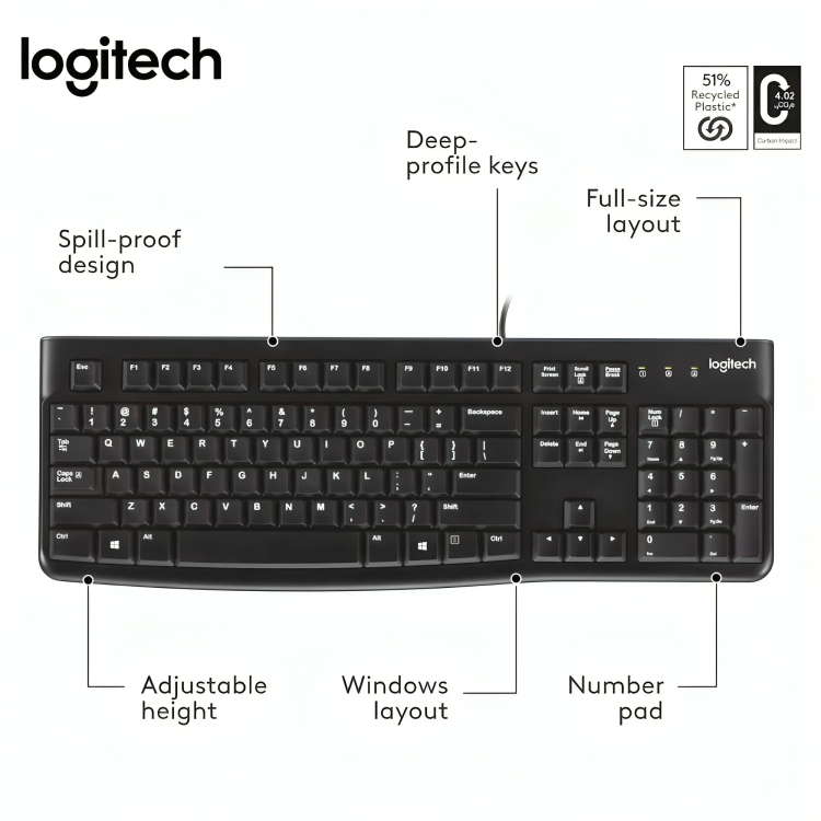 Clavier Filaire  K120 USB thumbnail 4