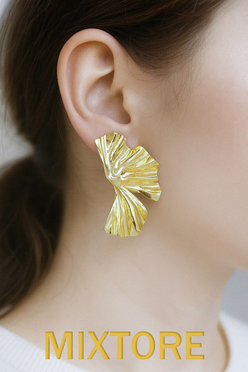 Boucles d’Oreilles Sculpturales Dorées