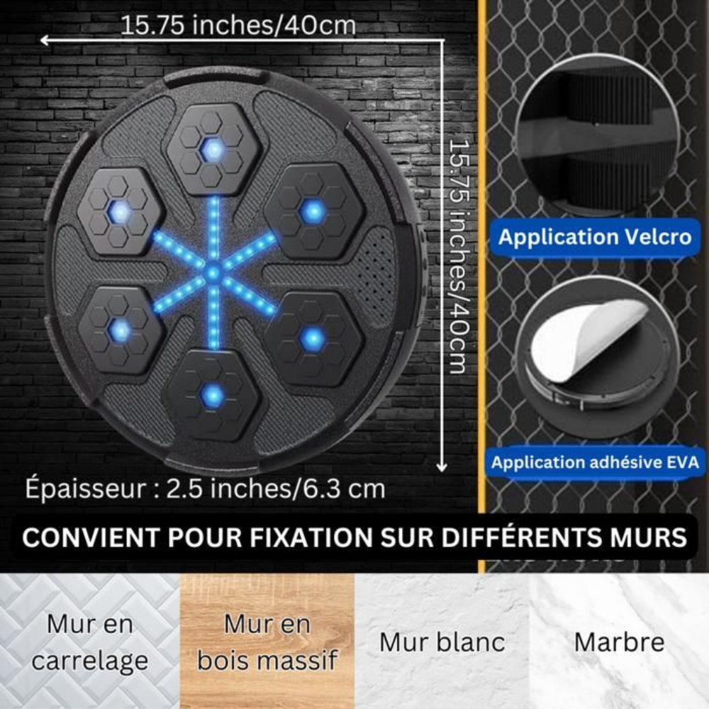 Appareil de Boxe Murale LED Bluetooth – 7 Modes Musicaux & Entraînement Sportif thumbnail 3